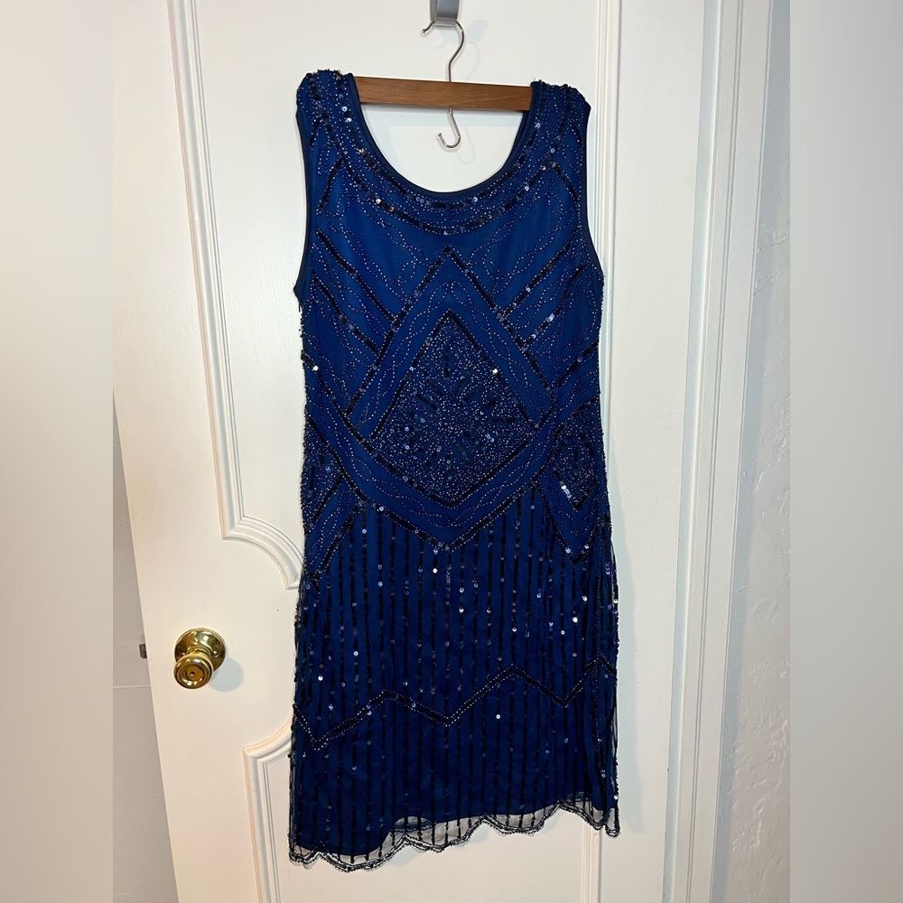 1920’s Navy Blue Flapper Dress Replica